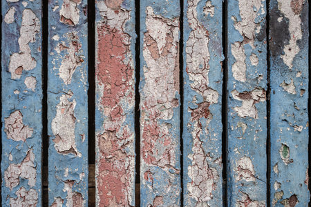 Grungy Abstract Background Of Layers Of Peeling Paint On A Door Or Wallの写真素材