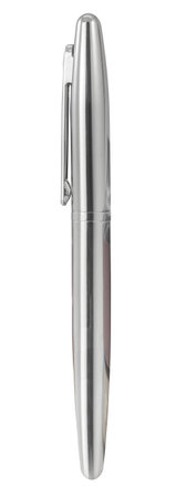 Elegant Metal Fountain Pen, Isolated On A White Backgroundの写真素材