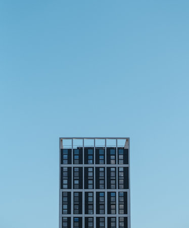 A Corporate Apartment Block, Or Condos, In A Downtown Area Of A Cityの写真素材