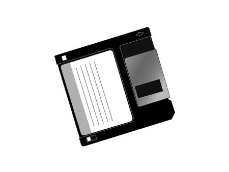 Black diskette on whiteの写真素材