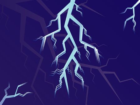Lightning on blueの写真素材