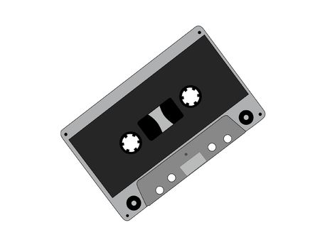 Audio tape on white backgroundの写真素材
