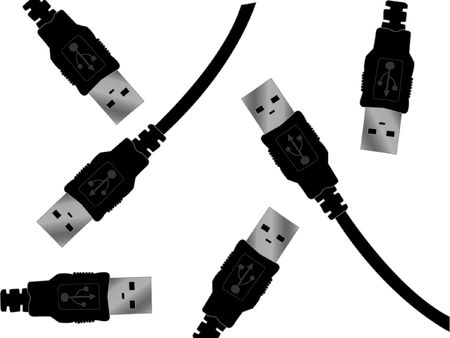 Many usb wiresの写真素材