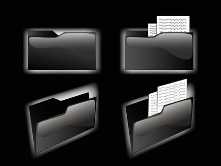 Set of black foldersの写真素材