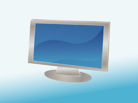 Blue monitorの写真素材