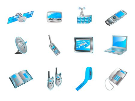 Blue navigator icon setの写真素材