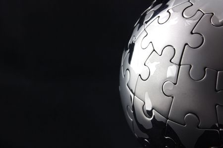 Globe jigsaw completedの写真素材