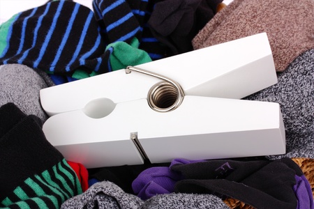 Laundry with large white pegの写真素材