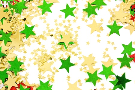 Christmas stars on a white backgroundの写真素材