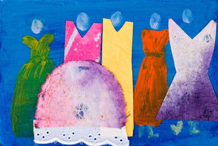 Ladies in dresses abstract painting by Kay Galeの写真素材