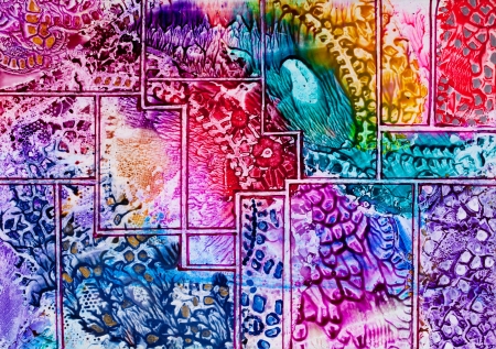 Tapestry art pattern in waxの写真素材