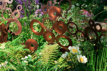 LONDON - MAY 2012 - RHS CHELSEA FLOWER SHOW: The Chelsea Flower Show has been running since 1862. The M&G Garden is a gold award winning show garden of 2012.のeditorial素材