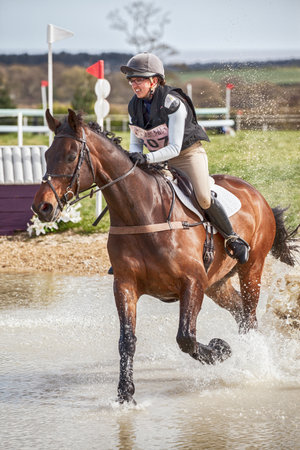 BURNHAM MARKET, NORFOLK/ENGLAND - APRIL 13th 2017: Burnham Market International Horse Trials 2017 cross country eventのeditorial素材