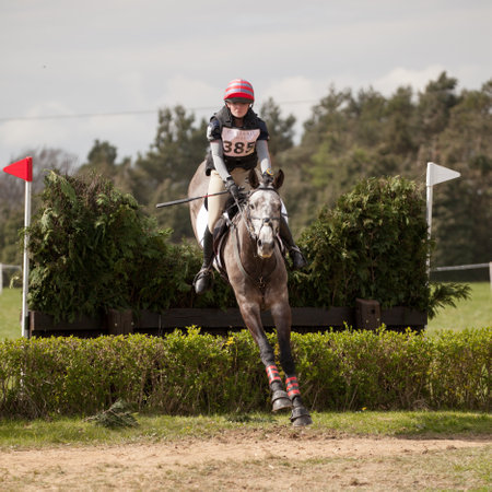 BURNHAM MARKET, NORFOLK/ENGLAND - APRIL 13th 2017: Burnham Market International Horse Trials 2017 cross country eventのeditorial素材