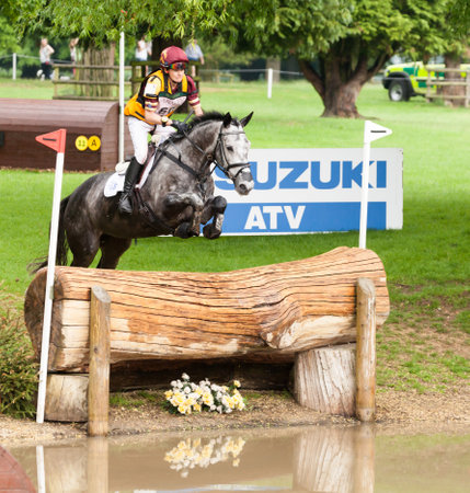 HOUGHTON, NORFOLK/ENGLAND - May 27th 2017: Houghton International Horse Trials 2017 Annie Bellamy riding Grafik III. Including cross country, eventing, show jumping and dressage at the top levelのeditorial素材