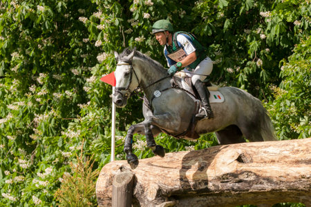 HOUGHTON, NORFOLK/ENGLAND - May 27th 2017: Houghton International Horse Trials 2017 Austin OConner riding Colorado Blue. Including cross country, eventing, show jumping and dressage at the top levelのeditorial素材
