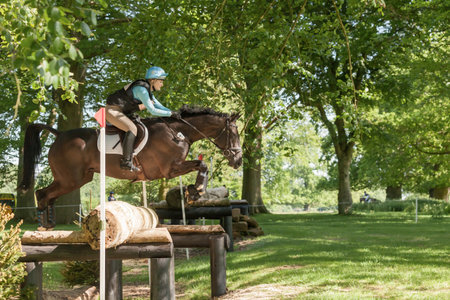 HOUGHTON, NORFOLK/ENGLAND - May 27th 2017: Houghton International Horse Trials 2017 Chloe Lynn riding Calzini. Including cross country, eventing, show jumping and dressage at the top levelのeditorial素材
