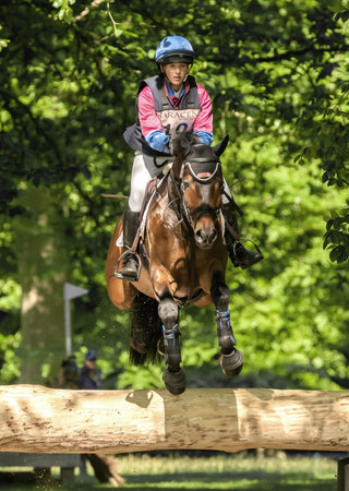 HOUGHTON, NORFOLK/ENGLAND - May 27th 2017: Houghton International Horse Trials 2017 Hannah Bate riding Call Me Bon Jovi Including cross country, eventing, show jumping and dressage at the top levelのeditorial素材
