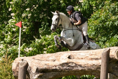HOUGHTON, NORFOLK/ENGLAND - May 27th 2017: Houghton International Horse Trials 2017 Including cross country, eventing, show jumping and dressage at the top levelのeditorial素材