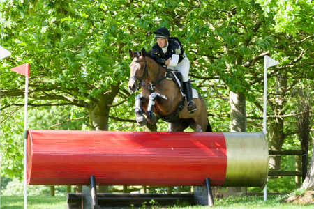 HOUGHTON, NORFOLK/ENGLAND - May 27th 2017: Houghton International Horse Trials 2017 Scott Wallace riding Over The Moon VI. Including cross country, eventing, show jumping and dressage at the top levelのeditorial素材