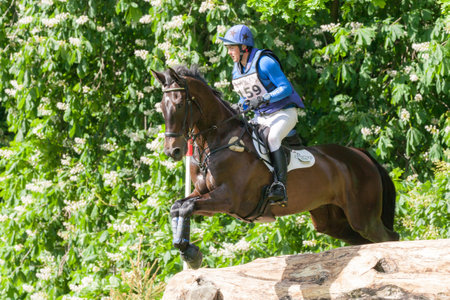 HOUGHTON, NORFOLK/ENGLAND - May 27th 2017: Houghton International Horse Trials 2017 Tim Cheffings riding Dante VII. Including cross country, eventing, show jumping and dressage at the top levelのeditorial素材
