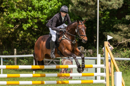 HOUGHTON, NORFOLK/ENGLAND - May 28th 2017: Houghton International Horse Trials 2017 Edgar Padfield riding Fernhill City Bound. Including cross country, eventing, show jumping and dressage at the top levelのeditorial素材