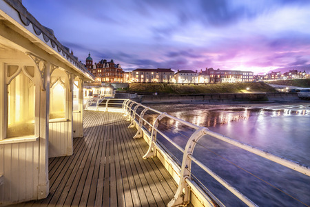 Cromer Pier Victorian Shelters - One of the greatest piers in England jutting out from Cromer town in Norfolk.の写真素材
