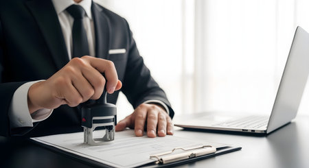 Real estate agent holding keys to a new house to sign a contract.