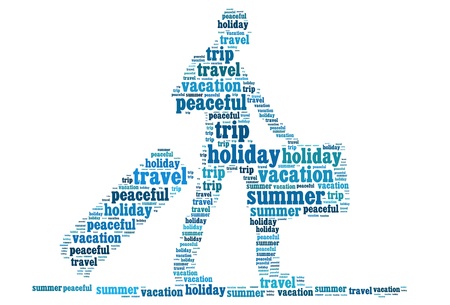 Holiday travel info-text graphics and arrangement conceptの写真素材