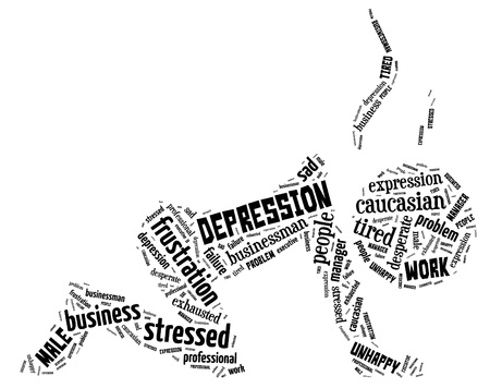 Stress info-text graphics and arrangement with human shape conceptの写真素材