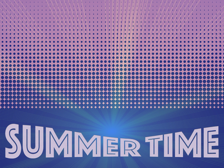 Summer time background with text. Halftone pattern background texture. Dotted background Texture. Concept background for summer, spring or other your content.の写真素材