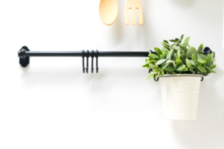 Simple home kitchen modern and stylish decoration. Elegant, modern, simple setting. Blur focus.の写真素材