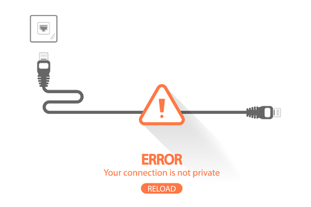 Internet connection is not private concept with error message.のイラスト素材