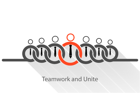 Leadership and teamwork concept.のイラスト素材
