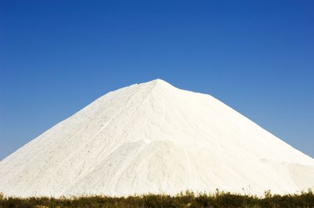 Heap of sea salt in a marsh, Algarve, Portugalの写真素材