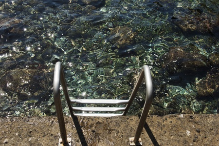 Saltwater natural swimming pool in Pico, Azoresの写真素材