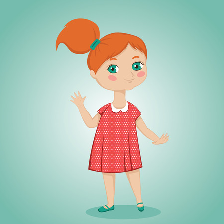 little red-haired girlのイラスト素材