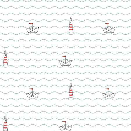 Seamless marine patternのイラスト素材