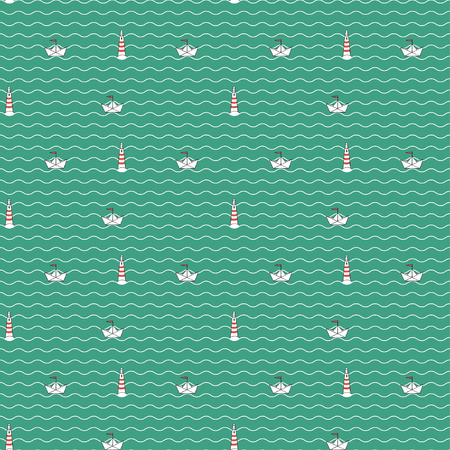 Seamless marine patternのイラスト素材
