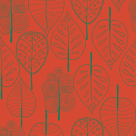 Seamless trees background, vector illustration.のイラスト素材