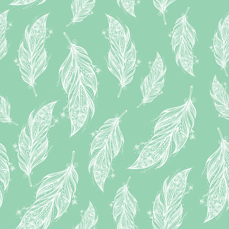 Seamless pattern with tribal feather.のイラスト素材
