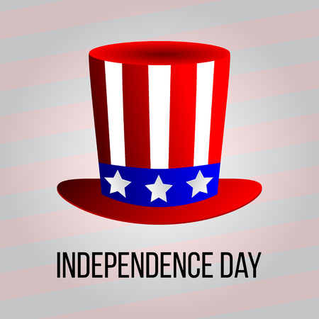 Independence day 4th of July. Happy independence day uncle sam hatのイラスト素材