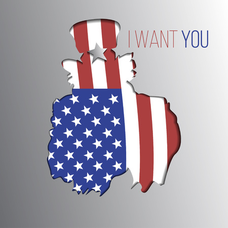 Uncle Sam want you silhouette. Vector illustrationのイラスト素材