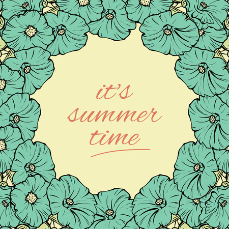 Its Summer time wallpaper with flowers, fun, party, background.のイラスト素材