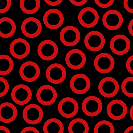 Seamless vector pattern with red rings.のイラスト素材