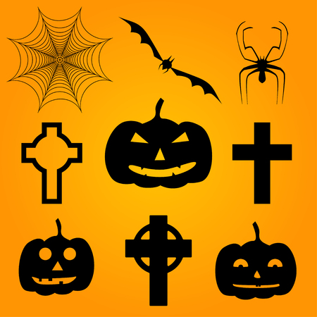 Halloween icon vector setのイラスト素材