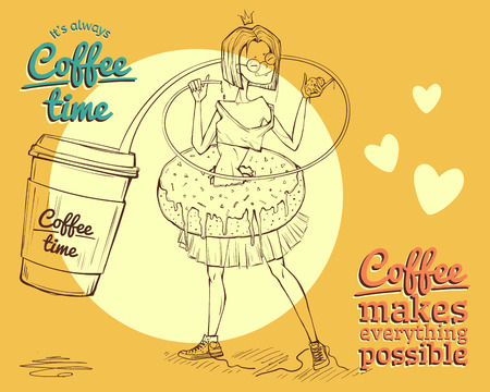 Coffee time backgroundのイラスト素材