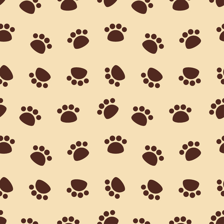 seamless pattern with brown animal footprintsのイラスト素材