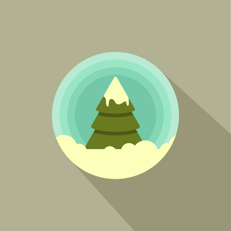 Color vector icon of a Christmas tree in the snow.のイラスト素材