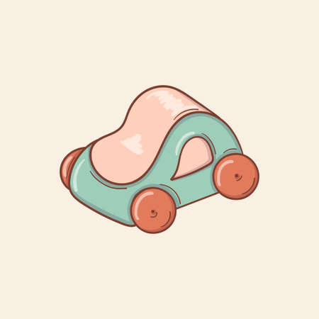 Hand drawn cartoon toy car illustrationのイラスト素材